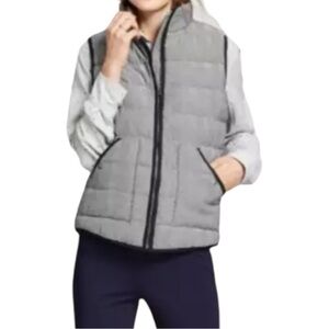 A New Day‎ Women’s Black White Herringbone Puffer Vest  Sz M
